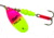 Mepps Aglia In-Line Spinner 1/2 oz, Plain Treble Hook, Hot Pink &amp; Chartreuse Blade, B5 HPC