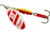 Mepps Aglia In-Line Spinner 1/2 oz, Plain Treble Hook Silver/Red/White Blade, B5 S/RW
