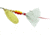 Mepps Aglia In-Line Spinner, 1/3 oz, Dressed Treble Hook, Gold Blade &amp; White Tail, B4ST G-W