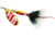 Mepps Aglia In-Line Spinner, 1/3 oz, Dressed Treble Hook, Gold/Red/White Blade/Gray Tail, B4ST G/RW-G