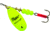 Mepps Aglia In-Line Spinner 1/3 oz, Plain Treble Hook, Chartreuse Blade, B4 HC