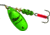 Mepps Aglia In-Line Spinner 1/3 oz, Plain Treble Hook, Green &amp; Platinum Blade, B4 GRP