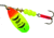Mepps Aglia In-Line Spinner 1/3 oz, Plain Treble Hook, Hot Firetiger Blade, B4 HFT