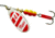 Mepps Aglia In-Line Spinner 1/3 oz, Plain Treble Hook Silver/Red/White Blade, B4 S/RW