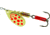 Mepps Aglia In-Line Spinner 1/4 oz, Plain Treble Hook, Gold &amp; Red Dot Blade, B3 GRD