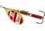 Mepps Aglia In-Line Spinner 1/4 oz, Plain Treble Hook Gold/Red/White Blade, B3 G/RW