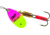 Mepps Aglia In-Line Spinner 1/4 oz, Plain Treble Hook, Hot Pink &amp; Chartreuse Blade, B3 HPC