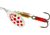 Mepps Aglia In-Line Spinner 1/4 oz, Plain Treble Hook, Silver &amp; Red Dot Blade, B3 SRD