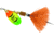 Mepps Aglia In-Line Spinner, 1/6 oz, Dressed Treble Hook, Hot Firetiger Blade &amp; Orange Tail, B2ST HFT-O