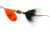 Mepps Aglia In-Line Spinner, 1/6 oz, Dressed Treble Hook, Hot Orange Blade &amp; Gray Tail, B2ST HO-G