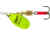 Mepps Aglia In-Line Spinner 1/6 oz, Plain Treble Hook Chartreuse &amp; Platinum Blade, B2 CHP
