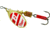Mepps Aglia In-Line Spinner 1/6 oz, Plain Treble Hook Gold/Red/White Blade, B2 G/RW