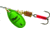 Mepps Aglia In-Line Spinner 1/6 oz, Plain Treble Hook, Green &amp; Platinum Blade, B2 GRP