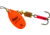 Mepps Aglia In-Line Spinner 1/6 oz, Plain Treble Hook, Hot Orange Blade, B2 HO