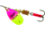 Mepps Aglia In-Line Spinner 1/6 oz, Plain Treble Hook, Hot Pink &amp; Chartreuse Blade, B2 HPC