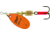 Mepps Aglia In-Line Spinner 1/6 oz, Plain Treble Hook, Orange &amp; Platinum Blade, B2 OP