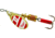 Mepps Aglia In-Line Spinner 1/8 oz, Plain Treble Hook Gold/Red/White Blade, B1 G/RW