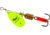 Mepps Aglia In-Line Spinner 1/8 oz, Plain Treble Hook, Hot Chartreuse Blade, B1 HC
