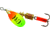 Mepps Aglia In-Line Spinner 1/8 oz, Plain Treble Hook, Hot Firetiger Blade, B1 HFT