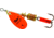 Mepps Aglia In-Line Spinner 1/8 oz, Plain Treble Hook, Hot Orange Blade, B1 HO