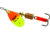 Mepps Aglia In-Line Spinner 1/8 oz, Plain Treble Hook, Hot Orange &amp; Chartreuse Blade, B1 HOC