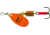 Mepps Aglia In-Line Spinner 1/8 oz, Plain Treble Hook, Orange &amp; Platinum Blade, B1 OP