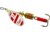 Mepps Aglia In-Line Spinner 1/8 oz, Plain Treble Hook Silver/Red/White Blade, B1 S/RW