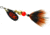 Mepps Black Fury In-Line Spinner, 1/12 oz, Dressed Treble Hook, Fluorescent Red Dot Blade with Gray &amp; Orange Tail, BF0T Fl