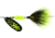 Mepps Black Fury In-Line Spinner, 1/2 oz, Dressed Treble Hook, Chartreuse Dot Blade with Gray &amp; Chartreuse Tail, BF5T CH