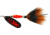 Mepps Black Fury In-Line Spinner, 1/2 oz, Dressed Treble Hook, Fluorescent Red Dot Blade with Gray &amp; Orange Tail, BF5T Fl
