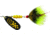Mepps Black Fury In-Line Spinner, 1/2 oz, Dressed Treble Hook, Yellow Dot Blade with Gray &amp; Yellow Tail, BF5T Y