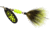 Mepps Black Fury In-Line Spinner, 1/3 oz, Dressed Treble Hook, Chartreuse Dot Blade with Gray &amp; Chartreuse Tail, BF4T CH