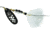 Mepps Black Fury In-Line Spinner, 1/3 oz, Dressed Treble Hook, White Dot Blade with White Tail, BF4T W