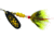 Mepps Black Fury In-Line Spinner, 1/3 oz, Dressed Treble Hook, Yellow Dot Blade with Gray &amp; Yellow Tail, BF4T Y