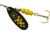 Mepps Black Fury In-Line Spinner, 1/3 oz, Plain Treble Hook Black with Yellow Dots, BF4 Y