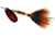 Mepps Black Fury In-Line Spinner, 1/4 oz, Dressed Treble Hook, Fluorescent Red Dot Blade with Gray &amp; Orange Tail, BF3T Fl