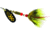 Mepps Black Fury In-Line Spinner, 1/4 oz, Dressed Treble Hook, Yellow Dot Blade with Gray &amp; Yellow Tail, BF3T Y
