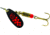 Mepps Black Fury In-Line Spinner, 1/4 oz, Plain Treble Hook Black with Fluorescent Red Dots, BF3 Fl