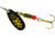 Mepps Black Fury In-Line Spinner, 1/4 oz, Plain Treble Hook Black with Yellow Dots, BF3 Y