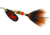 Mepps Black Fury In-Line Spinner, 1/6 oz, Dressed Treble Hook, Fluorescent Red Dot Blade with Gray &amp; Orange Tail, BF2T Fl