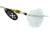 Mepps Black Fury In-Line Spinner, 1/6 oz, Dressed Treble Hook, White Dot Blade with White Tail, BF2T W