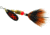 Mepps Black Fury In-Line Spinner, 1/8 oz, Dressed Treble Hook, Fluorescent Red Dot Blade with Gray &amp; Orange Tail, BF1T Fl