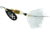 Mepps Black Fury In-Line Spinner, 1/8 oz, Dressed Treble Hook, White Dot Blade with White Tail, BF1T W