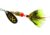Mepps Black Fury In-Line Spinner, 1/8 oz, Dressed Treble Hook, Yellow Dot Blade with Gray &amp; Yellow Tail, BF1T Y