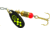 Mepps Black Fury In-Line Spinner, 1/8 oz, Plain Treble Hook Black with Chartreuse Dots, BF1 CH