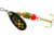 Mepps Black Fury In-Line Spinner, 1/8 oz, Plain Treble Hook Black with Yellow Dots, BF1 Y