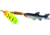 Mepps Comet Mino In-Line Spinner, 4in, 1/2 oz, Hot Firetiger Blade with Shad Mino, Floating, C5M HFT