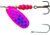 Mepps Comet TRU-V In-Line Spinner, 1/2 oz, Plain Treble Hook, Pink &amp; Blue Dots, CTV5TP TPBL