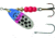 Mepps Comet TRU-V In-Line Spinner, 1/3 oz, Plain Treble Hook, Rainbow Trout &amp; Black Dots, CTV4TP TRTBK