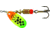 Mepps Comet TRU-V In-Line Spinner, 1/6 oz, Plain Treble Hook, Firetiger &amp; Black Dots, CTV2 TFTBK